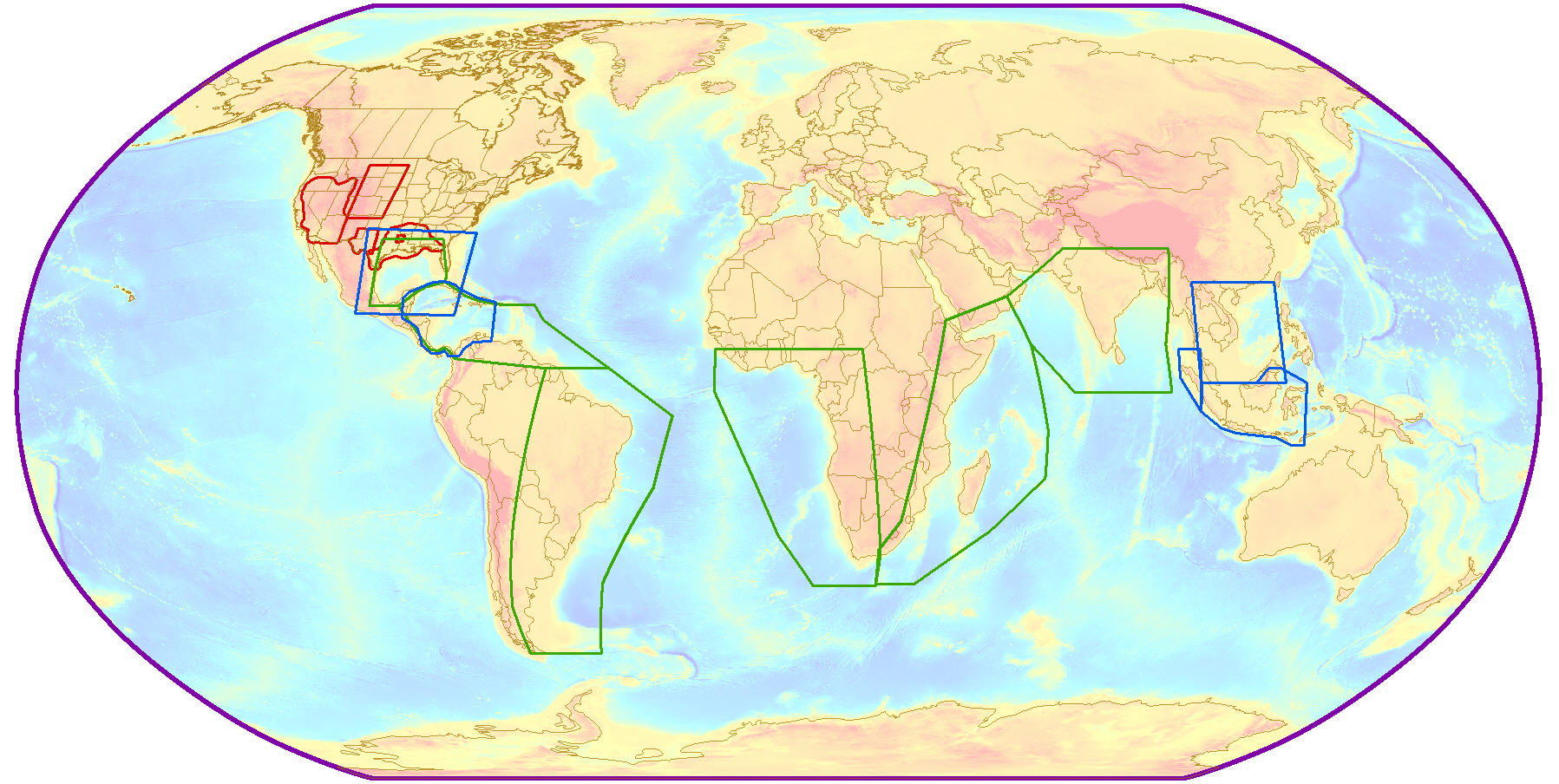 global map of non-exclusive projects